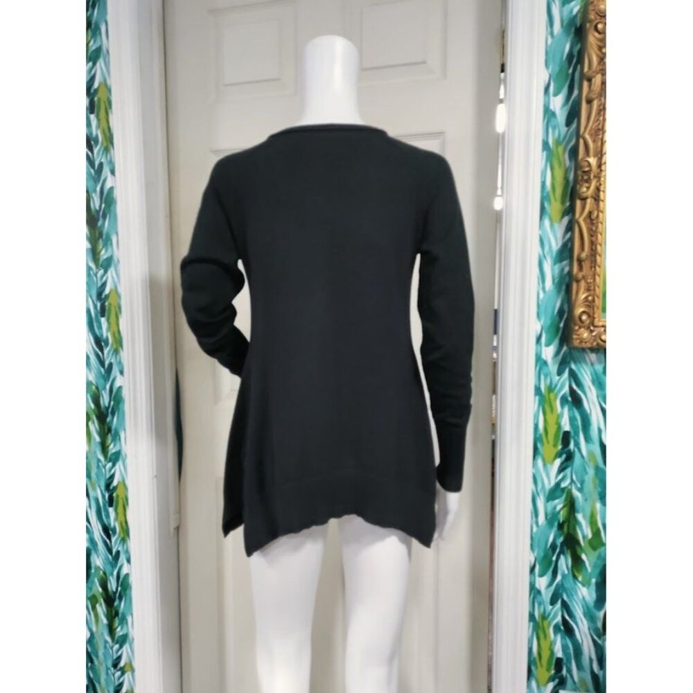 Vila Milano Long Sleeve Ribbed Knit V Neck Pullover Sweater Black Women's S / M - Picture 2 of 10